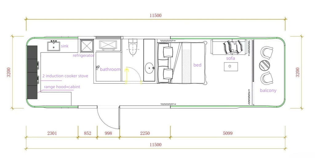 Casa Capsula E7 – 2 Letti, 1 Bagno e Balcone